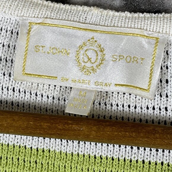 St John Sports Knits Womens Tank Top/Cardigan Set Size S/M Striped Button Up - Picture 11 of 16